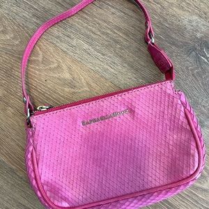Pink Leather Snakeskin Handbag